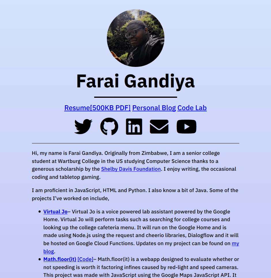 The seventh version of my personal website